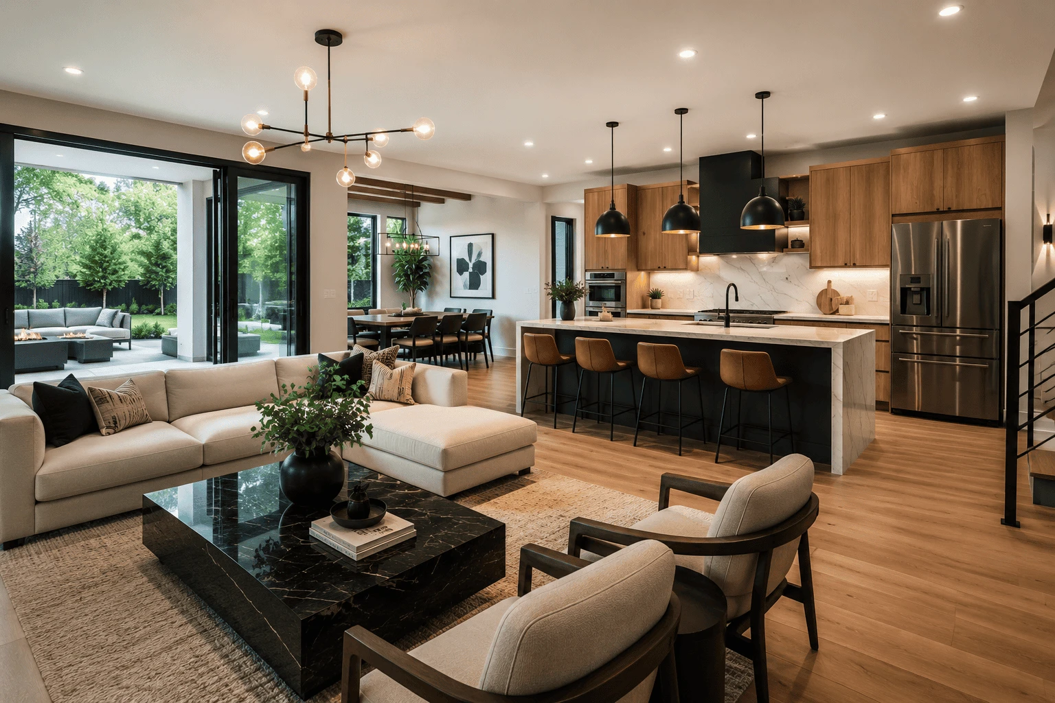 Custom built luxury home interior craftsmanship in Michigan